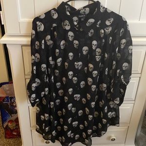 Torrid skull sheer tunic